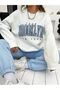 Brooklyn Tracksuit Set White Sweatshirt Baby Blue Jogger - Printed Oversize Hooded Crew Neck - 5