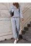 طقم بدلة رياضية هامبتون سويت شيرت Jogger - رمادي مطبوع كبير الحجم بقلنسوة وساق مطاطية