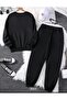 Oversize Basic Tracksuit Set Black - 4