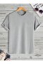 Trust Mast Single Jersey T-Shirt - Gray Printed Oversize Crew Neck Short Sleeve T-Shirt - 3