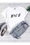 Flying Butterflies Single Jersey T-Shirt - White Printed Oversize Crew Neck Short Sleeve T-Shirt