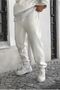 Smile Face White Jogger Sweatpants - Leg Print Detailed Rubber Leg Printed Casual Style - 2