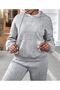 Gray Hooded Matching Sweatshirt and Sweatpants Set Butterfly - 3