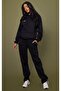 Plt Logo Tracksuit Set Sweatshirt Jogger - Black Printed Oversize Hooded Rubber Leg