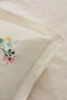 Liana Flower Embroidered 100% Cotton Double Pique Set White - 8