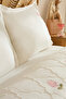 Hilary Floral Embroidered Double Pike/Bed Cover Set Powder - 7