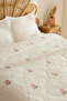 Hilary Floral Embroidered Double Pike/Bed Cover Set Powder - 2