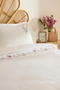 Liana Flower Embroidered 100% Cotton Double Pique Set White - 5
