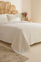 Liana Flower Embroidered 100% Cotton Double Pique Set White - 3