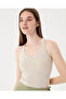 Women's Cream Halter Half Crop Blouse - Ecovero ™   Viscose, with Inner Bra, Chest Pads, Halter - 4
