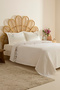 Liana Flower Embroidered 100% Cotton Double Pique Set White - 2