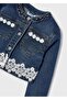 Guipure Detailed Girl's Denim Jacket - 4