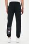 Leg Sweatpants Jogger - Black Printed Rubber Leg High Waist