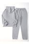 California Minimal Text Tracksuit Set Sweatshirt Jogger - Gray Printed Oversize Hooded - 2