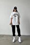 California Usa White T-Shirt Black Sweatpants Jogger - Printed Bottom Top Set Oversize Bicycle Yak - 2