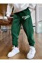California Ca Sweatpants Jogger - Green Printed Elastic Leg High Waist - 2