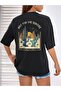 Arizona Sunrise T-shirt - Black Oversize Printed Crew Neck - 2