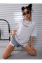 To Rome T-Shirt - Gray Printed Oversize Crew Neck Short Sleeve T-Shirt - 3