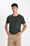 Slim Fit Slim Fit Crew Neck Modal Blended Cotton Basic Plain Short Sleeve T-Shirt M6606Az23Sp - 4