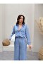 Line Patterned Linen Shirt Pants Set - 2