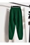 A Logo Sweatpants Jogger - Green Printed Rubber Leg High Waist - 2