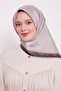 وشاح حريري بنمط الفهد مع خطوط بنية اللون - 4