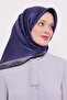 وشاح حريري بنمط الفهد مخطط باللون النيلي - 2