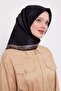 وشاح حريري بنمط الفهد ذو خطوط زرقاء داكنة - 3