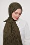 Moss Green Abstract Pattern Grazia Shawl - 4