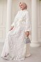 Tulle Balloon Sleeve White Dress
