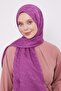 Plum Square Pattern Blue Jacquard Shawl - 2