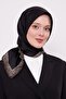وشاح حريري بنمط الفهد ذو خطوط سوداء - 4