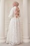 Tulle Balloon Sleeve White Dress - 3