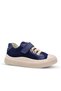 Brooklyn Leather Detailed Girl's and Boy's Navy Blue Anatomical Linen Shoes