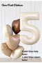 5 Years Old Party Retro Pastel Birthday Set 1Pcs Beige Cream Numeral Foil, 3Pcs Heart Foil Balloon