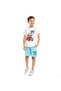 2 Piece Sets with Matching T-shirt And Slogan Print Shorts with Elasticated Waist - 3