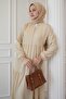 Casual Buttoned Brown Beige Dress - 3