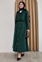 Skirt Buttoned Emerald Green Double Suit - 4