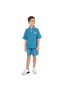 Boys' Jacquard Teal 2-Piece Outfit Set with Pockets, Polo T-Shirt With Half  Zipper - 4