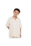 Boys' Jacquard Set – Beige 2-Piece Outfit with Pockets, Polo T-Shirt and Shorts - 3