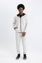 Fit Slim Fit Close-Fitting Hooded Scuba Diving Fabric Zippered Sweatshirt A6956Ax24Sp - 6