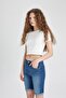 Normal Waist Folded Leg Jean Bermuda Shorts A1958Ax24Sm - 4