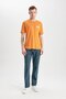 Regular Fit Crew Neck Back Printed Short Sleeve Heavy Fabric T-Shirt B4219ax24sp - 6