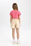 Girl's Pocketed Woven Labeled Shorts 24Y 801004013 - 6