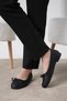 Twis Women's Knitted Detailed Bow Leather Ballerinas - 4