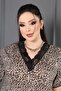 فستان من الدانتيل الخيزران مزين بمقاس كبير 6xl - 2