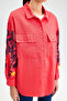 OVERSIZE SHIRT WITH EMBROIDERY DETAIL ON SLEEVES - 6