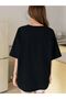 1961 T-Shirt - Black Printed Crew Neck Short Sleeve Loose - 2