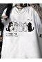 Happened Cats T-Shirt - White Printed Oversize Crew Neck Short Sleeve Loose