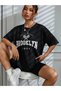 Brooklyn Racket 1898 T-shirt -black, Printed, Crew Neck, Printed, Short Sleeve, Boyfriend, Loose - 4